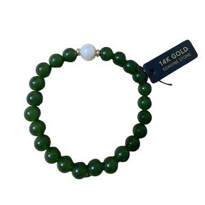 14k GOLD GENUINE STONE BRACELET